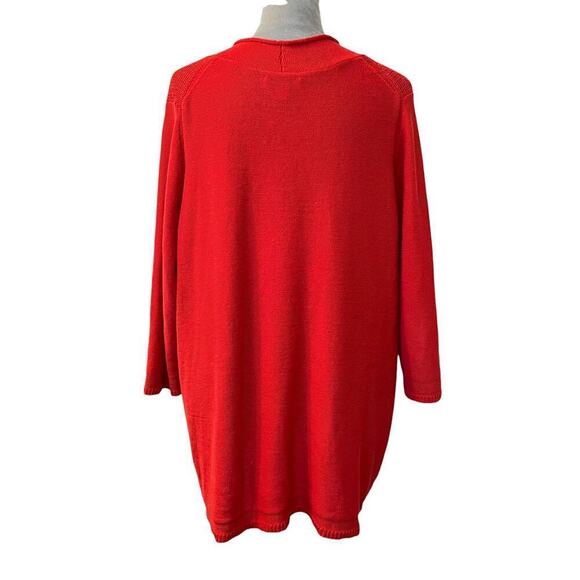 Coldwater Creek Sweater Womens Sz 1X Red Knit Oversized Long Sleeve Pullover - Picture 2 of 9